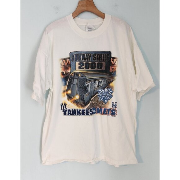 VTG Subway Series 2000 New York Yankees‎ Vs New York Mets T-Shirt Mens 2XL EUC - Picture 3 of 9